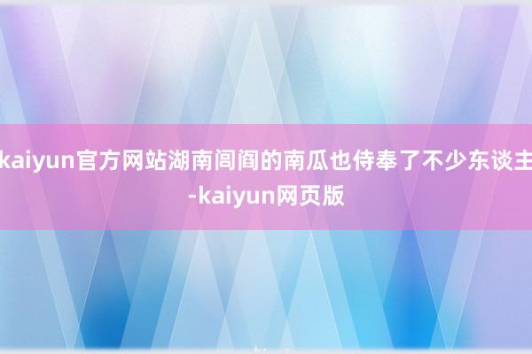 kaiyun官方网站湖南闾阎的南瓜也侍奉了不少东谈主-kaiyun网页版