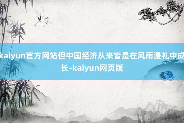 kaiyun官方网站但中国经济从来皆是在风雨浸礼中成长-kaiyun网页版