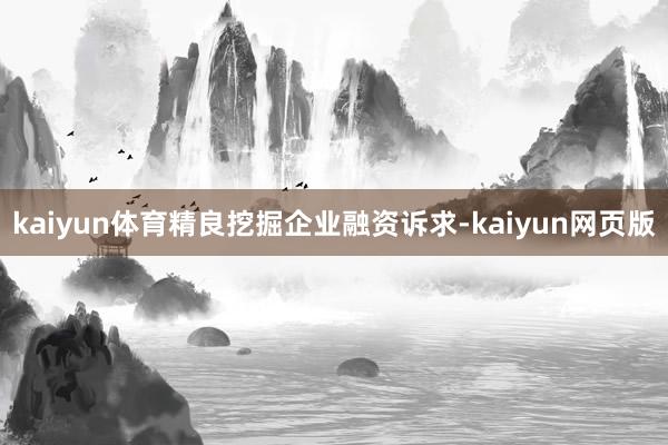 kaiyun体育精良挖掘企业融资诉求-kaiyun网页版
