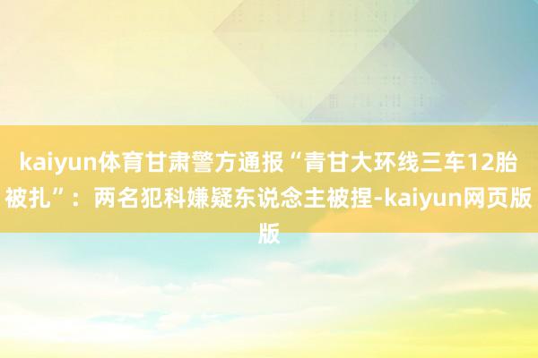 kaiyun体育甘肃警方通报“青甘大环线三车12胎被扎”：两名犯科嫌疑东说念主被捏-kaiyun网页版