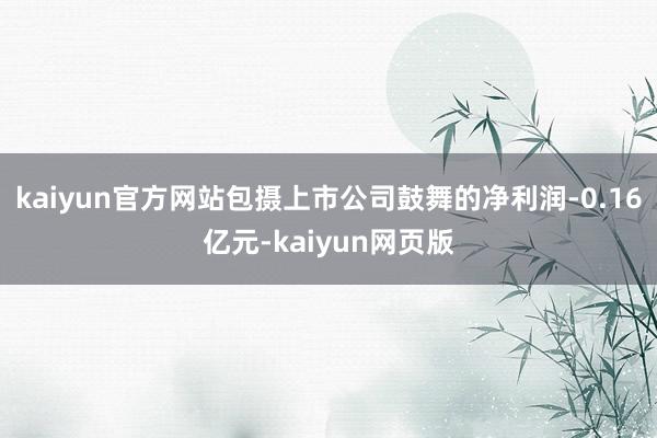 kaiyun官方网站包摄上市公司鼓舞的净利润-0.16亿元-kaiyun网页版