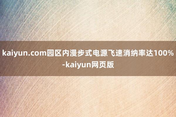kaiyun.com园区内漫步式电源飞速消纳率达100%-kaiyun网页版