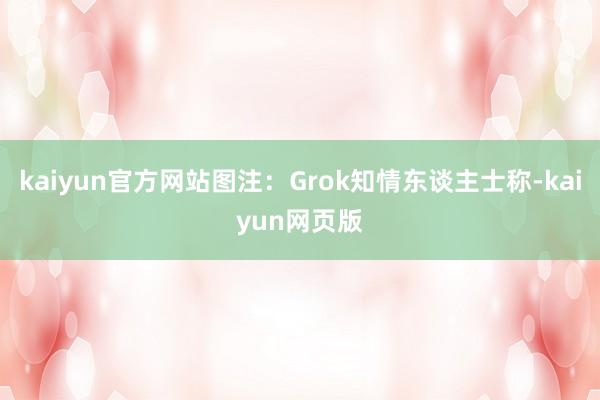 kaiyun官方网站图注：Grok知情东谈主士称-kaiyun网页版