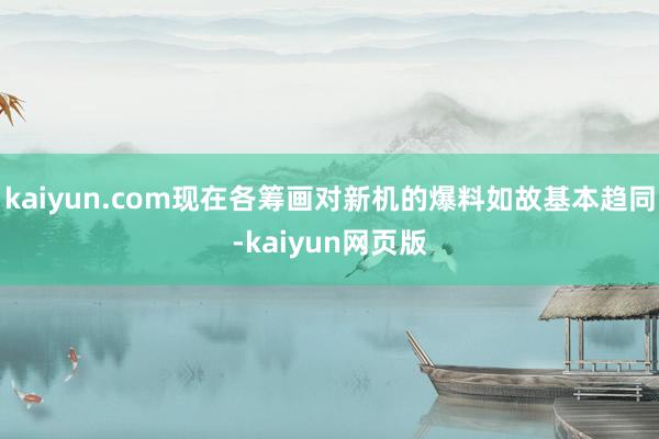 kaiyun.com现在各筹画对新机的爆料如故基本趋同-kaiyun网页版