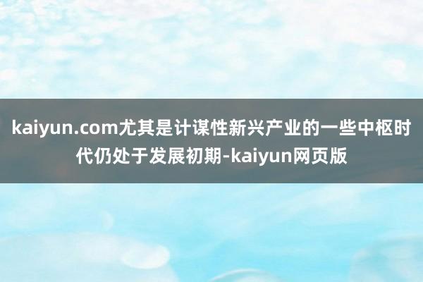 kaiyun.com尤其是计谋性新兴产业的一些中枢时代仍处于发展初期-kaiyun网页版