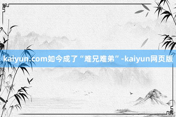 kaiyun.com如今成了“难兄难弟”-kaiyun网页版