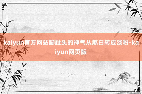 kaiyun官方网站脚趾头的神气从煞白转成淡粉-kaiyun网页版