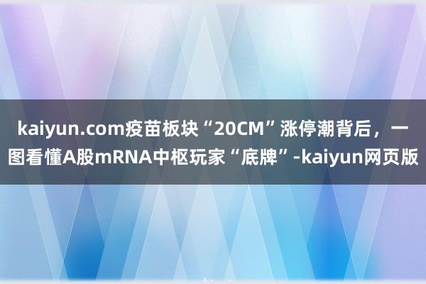 kaiyun.com疫苗板块“20CM”涨停潮背后，一图看懂A股mRNA中枢玩家“底牌”-kaiyun网页版